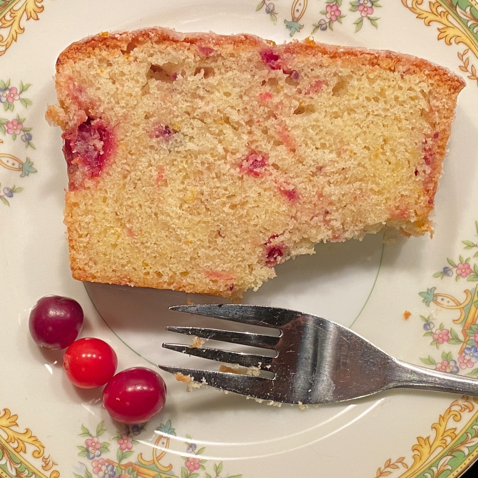 Cranberry Cake with Vanilla Orange Glaze