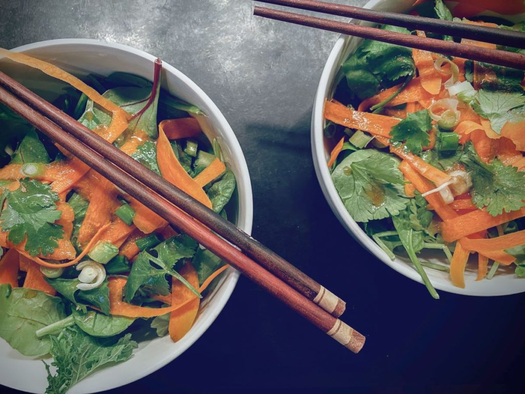 Green Salad with Miso Ginger Dressing