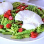 Pea and Arugula Pesto Pasta with Burrata