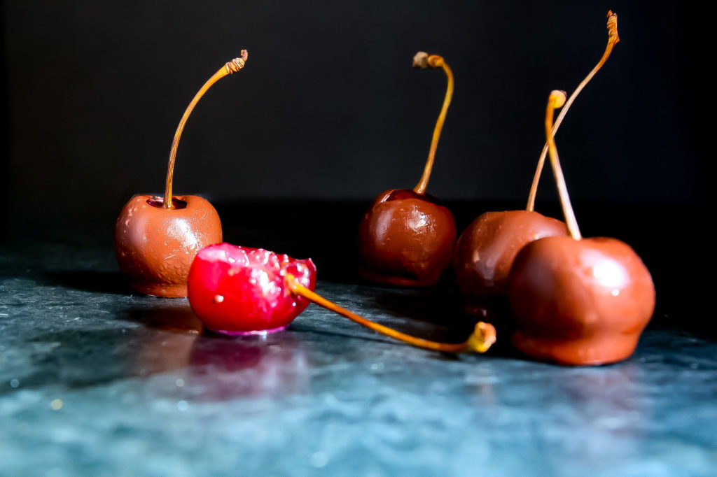 Peanut Butter Stuffed Chocolate Cherries