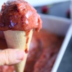Cherry Sorbet in a Cone