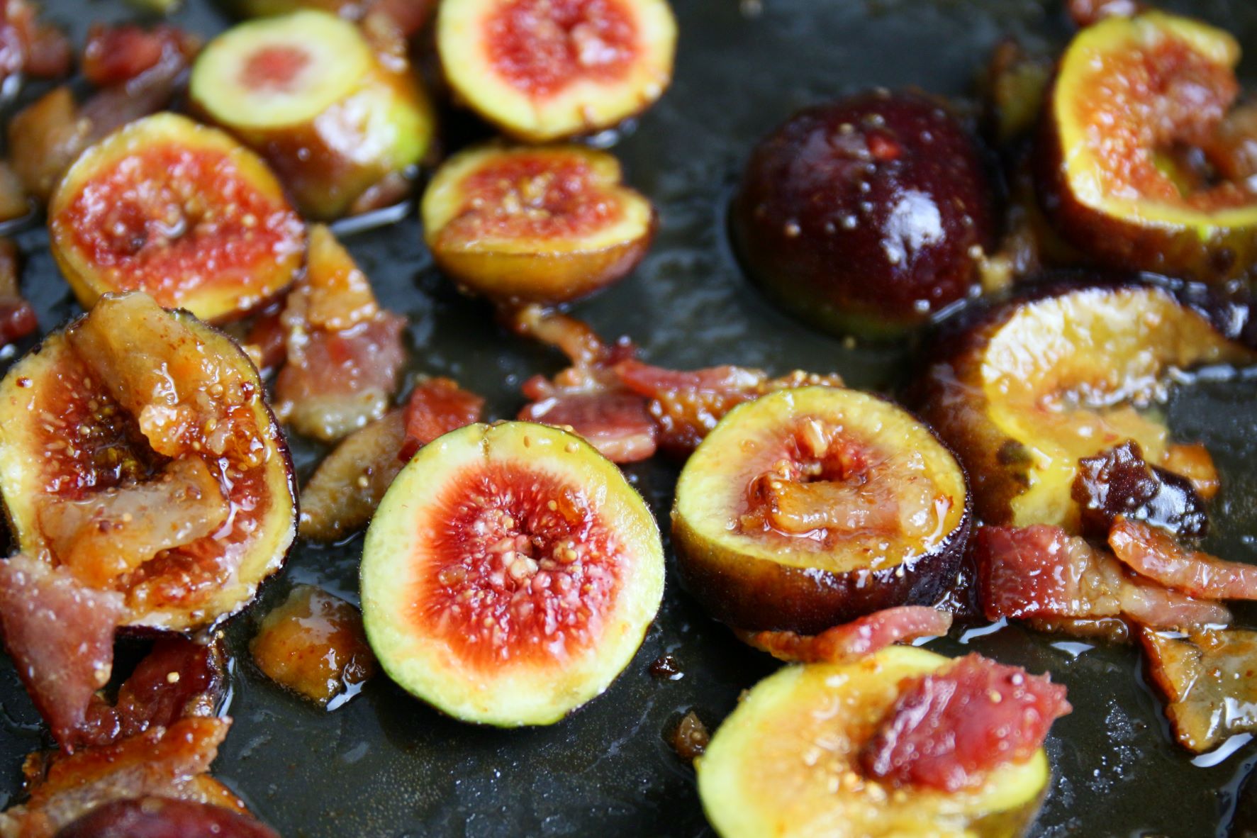 Cooked Bacon, Figs and Honey