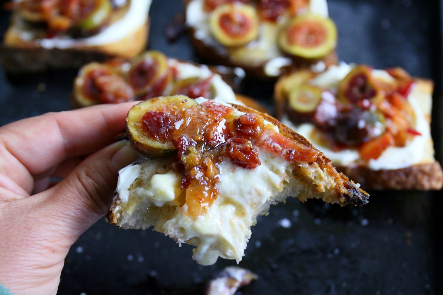 Bruschetta with Bacon, Fig and Honey