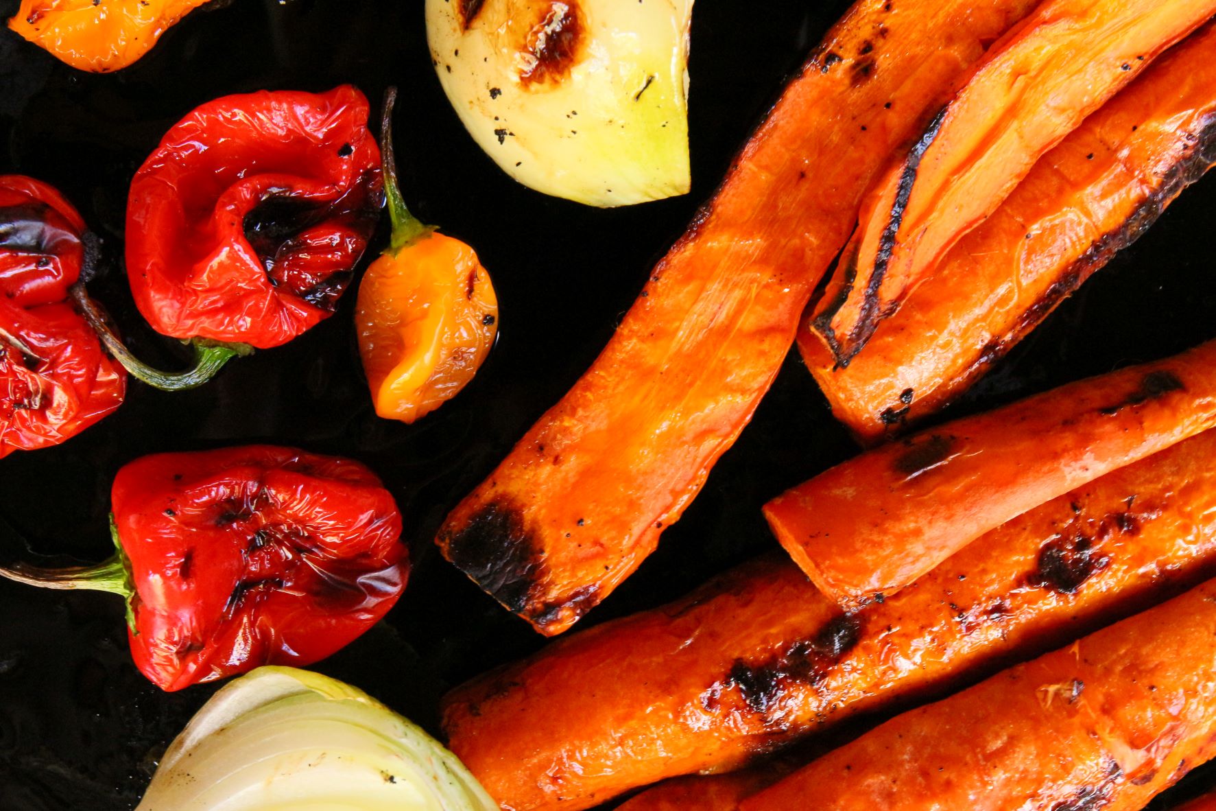 Grilled Vegetables for my Grilled Habanero Hot Sauce