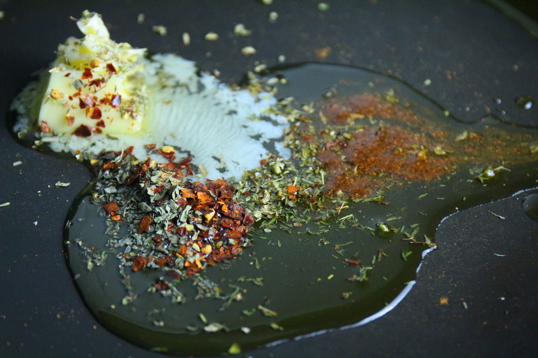 Oil and spices cooking