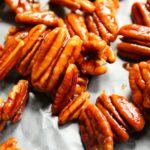 Tray of candied pecans.