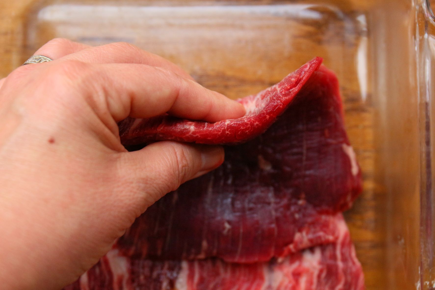 Thin flank steak for Asian Green Bean Steak Wraps