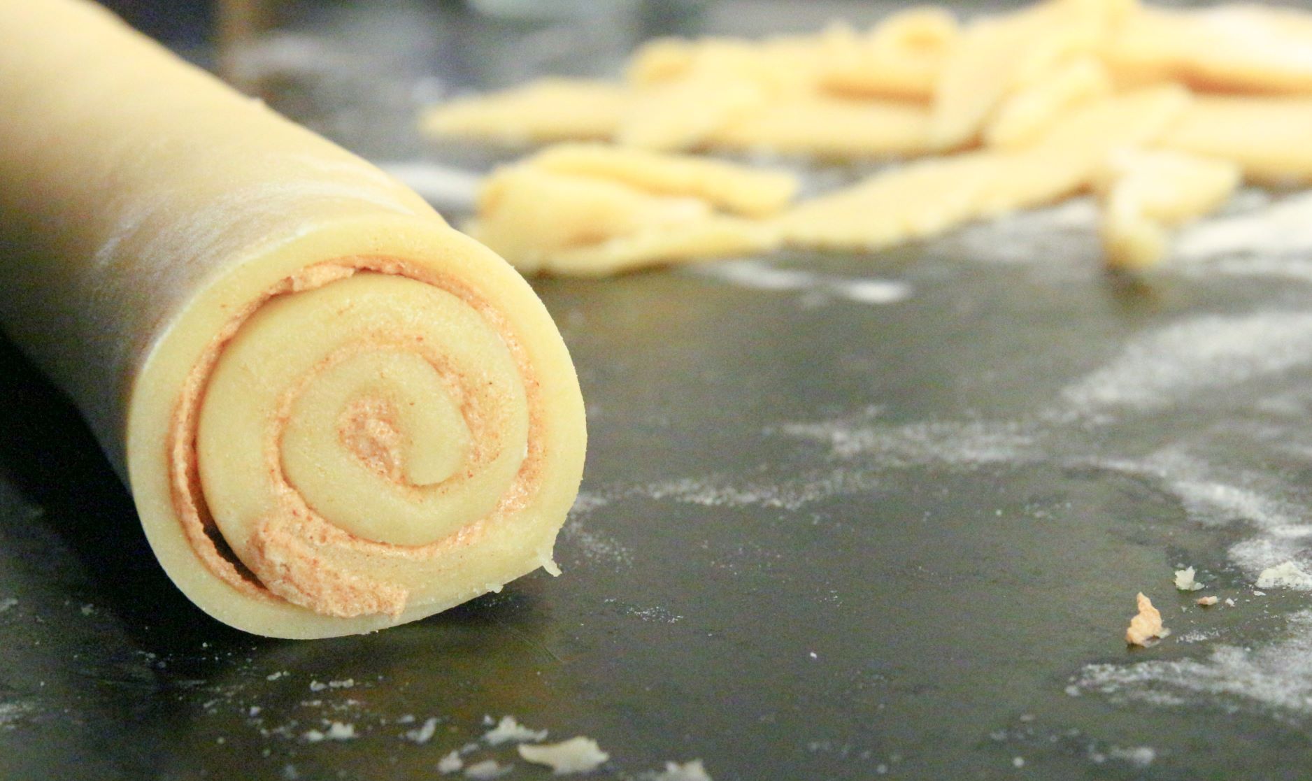 Rolled cookie dough. 